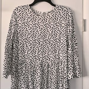 Zara polka dot long sleeve midi dress - XL